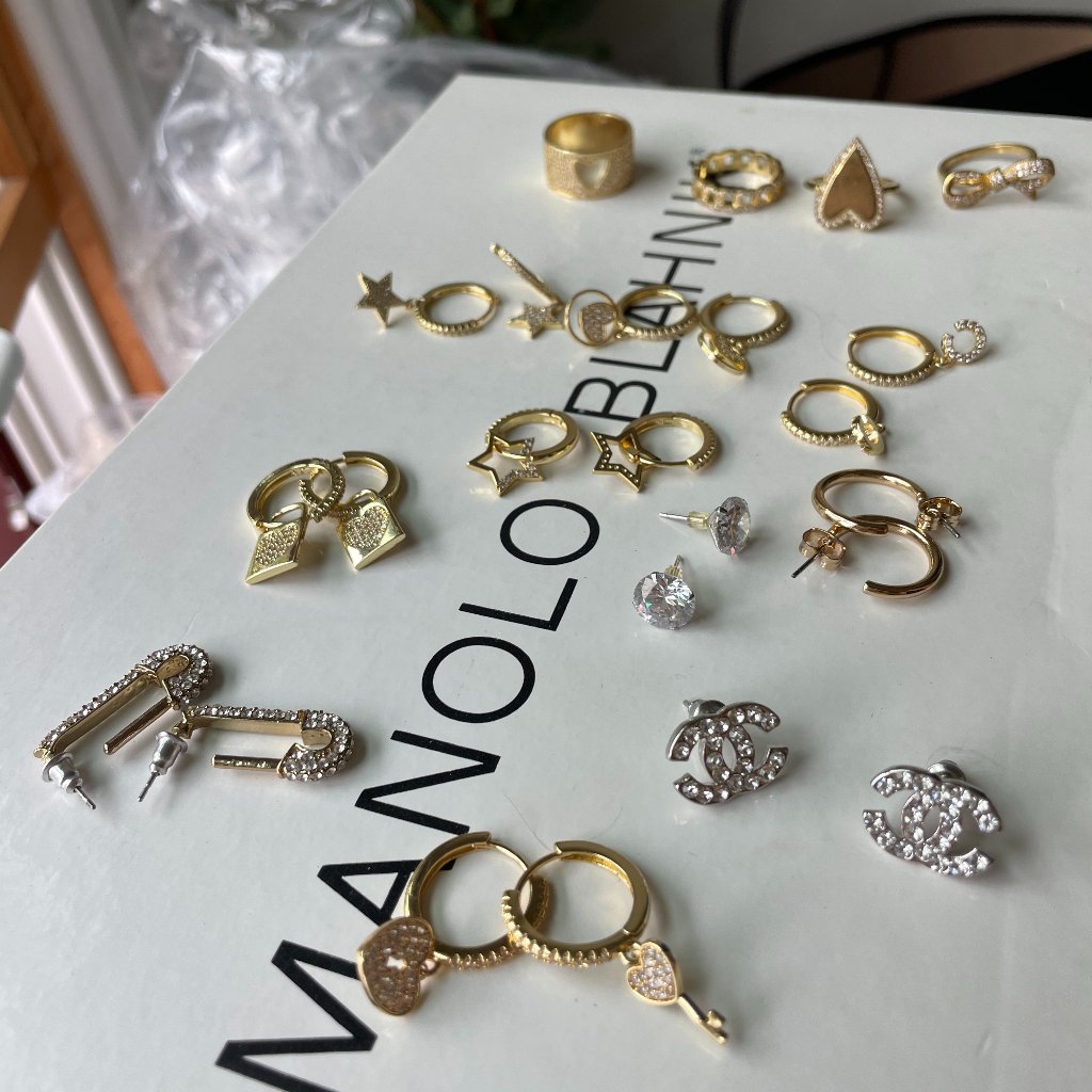 Yellow Gold Earrings And Rings